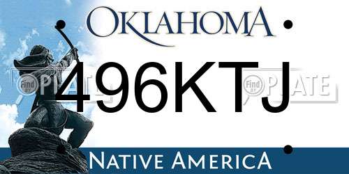 496KTJ Oklahoma License Plate