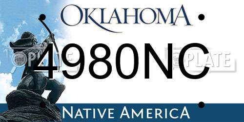 4980NC Oklahoma License Plate