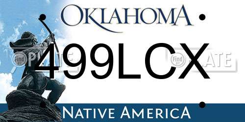 499LCX Oklahoma License Plate
