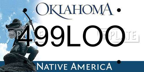 499LOO Oklahoma License Plate