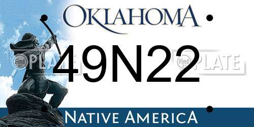 49N22 Oklahoma License Plate