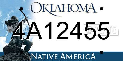 4A12455 Oklahoma License Plate