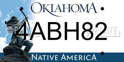 4ABH82 Oklahoma License Plate