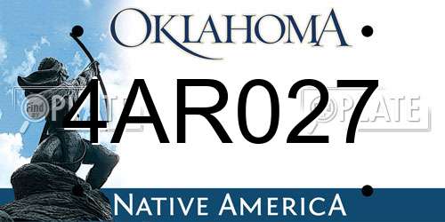 4AR027 Oklahoma License Plate
