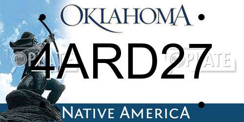 4ARD27 Oklahoma License Plate