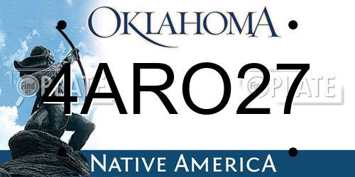 4ARO27 Oklahoma License Plate
