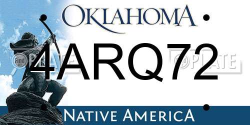 4ARQ72 Oklahoma License Plate