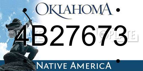 4B27673 Oklahoma License Plate