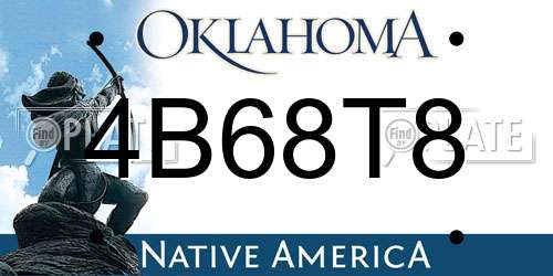 4B68T8 Oklahoma License Plate