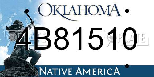 4B81510 Oklahoma License Plate