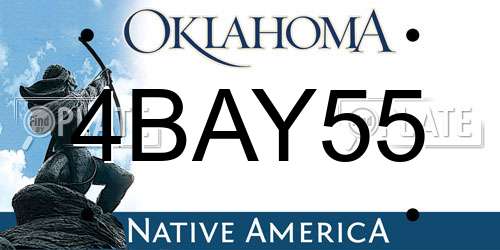 4BAY55 Oklahoma License Plate