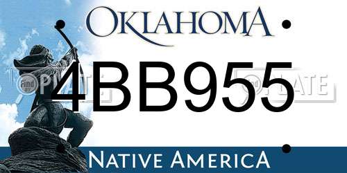 4BB955 Oklahoma License Plate