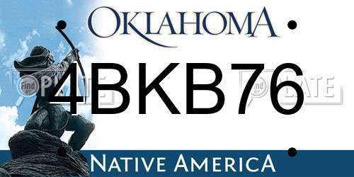 4BKB76 Oklahoma License Plate