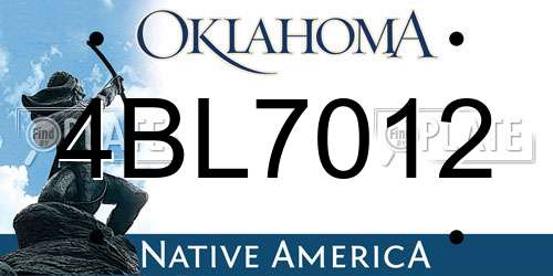 4BL7012 Oklahoma License Plate