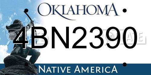 4BN2390 Oklahoma License Plate