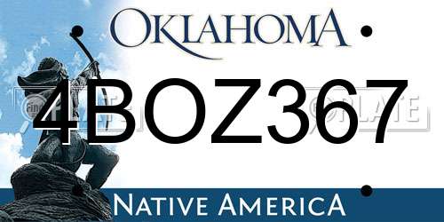 4BOZ367 Oklahoma License Plate