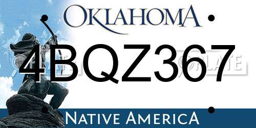 4BQZ367 Oklahoma License Plate