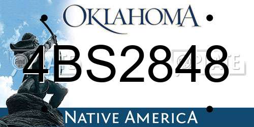 4BS2848 Oklahoma License Plate