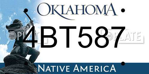 4BT587 Oklahoma License Plate