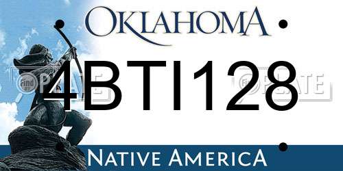 4BTI128 Oklahoma License Plate