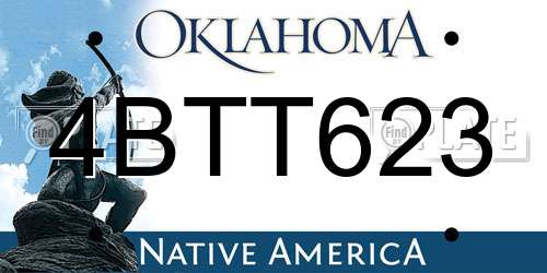 4BTT623 Oklahoma License Plate