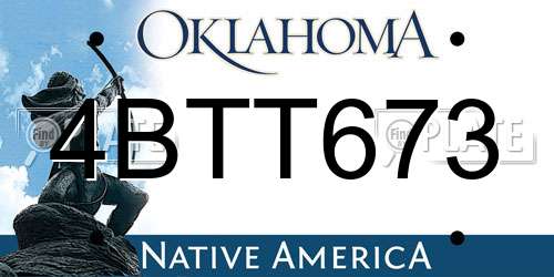 4BTT673 Oklahoma License Plate