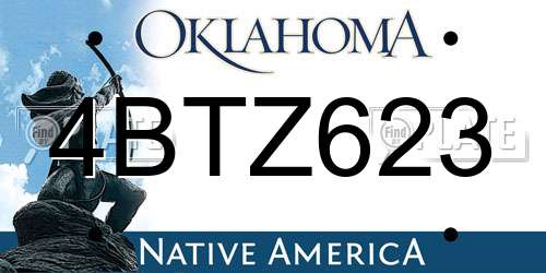 4BTZ623 Oklahoma License Plate
