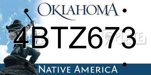 4BTZ673 Oklahoma License Plate