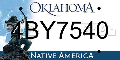 4BY7540 Oklahoma License Plate