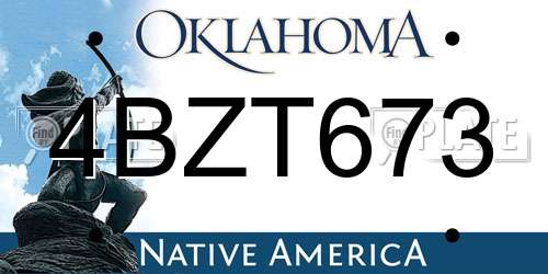 4BZT673 Oklahoma License Plate