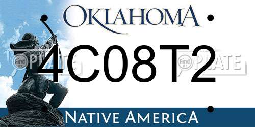 4C08T2 Oklahoma License Plate
