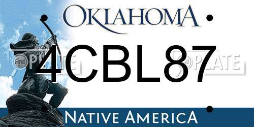 4CBL87 Oklahoma License Plate