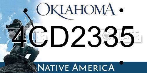 4CD2335 Oklahoma License Plate