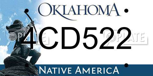 4CD522 Oklahoma License Plate