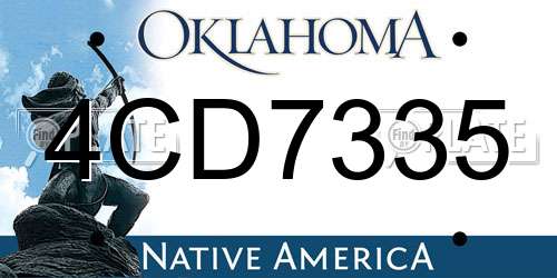 4CD7335 Oklahoma License Plate