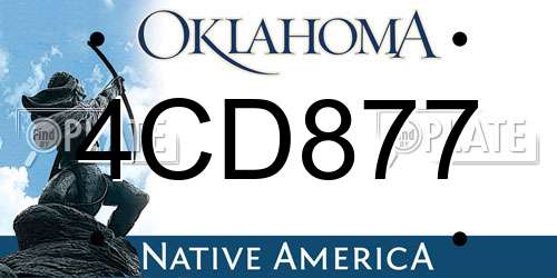 4CD877 Oklahoma License Plate