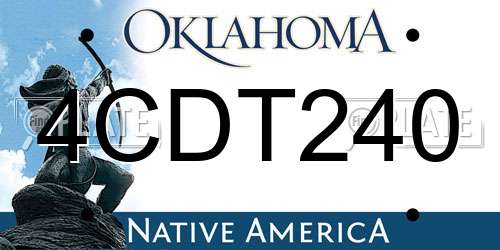 4CDT240 Oklahoma License Plate
