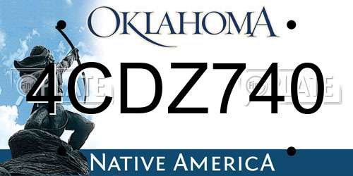 4CDZ740 Oklahoma License Plate