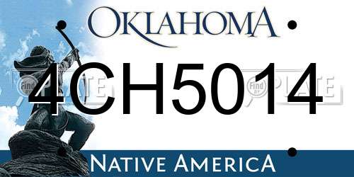 4CH5014 Oklahoma License Plate