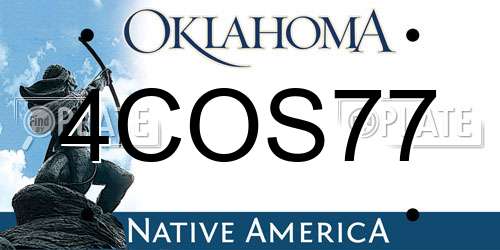 4COS77 Oklahoma License Plate