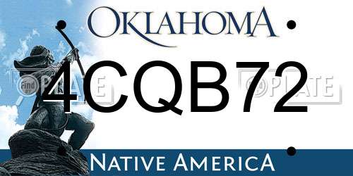 4CQB72 Oklahoma License Plate