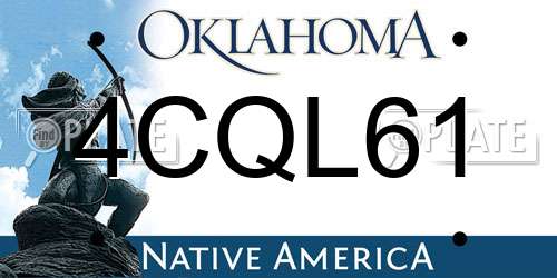 4CQL61 Oklahoma License Plate