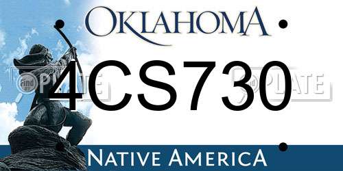 4CS730 Oklahoma License Plate