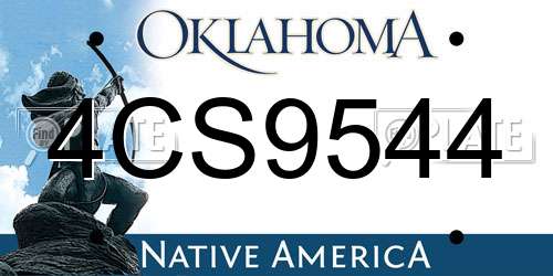 4CS9544 Oklahoma License Plate
