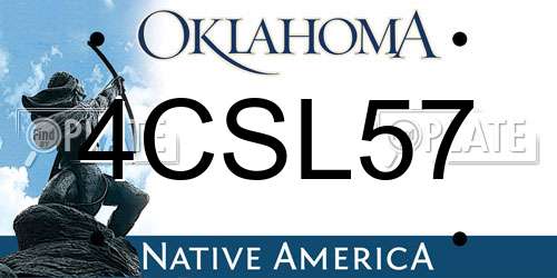 4CSL57 Oklahoma License Plate