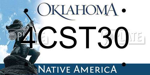 4CST30 Oklahoma License Plate
