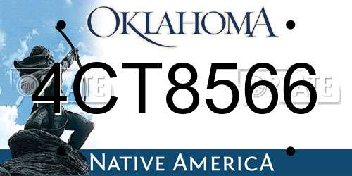 4CT8566 Oklahoma License Plate