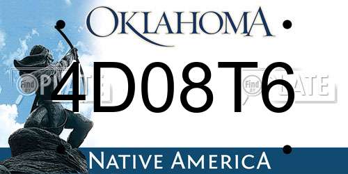 4D08T6 Oklahoma License Plate
