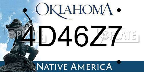 4D46Z7 Oklahoma License Plate