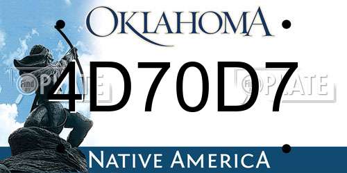 4D70D7 Oklahoma License Plate